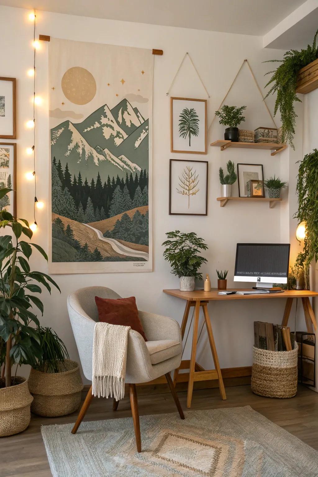 Breathe life into your office with nature-inspired art that promotes peace and focus.