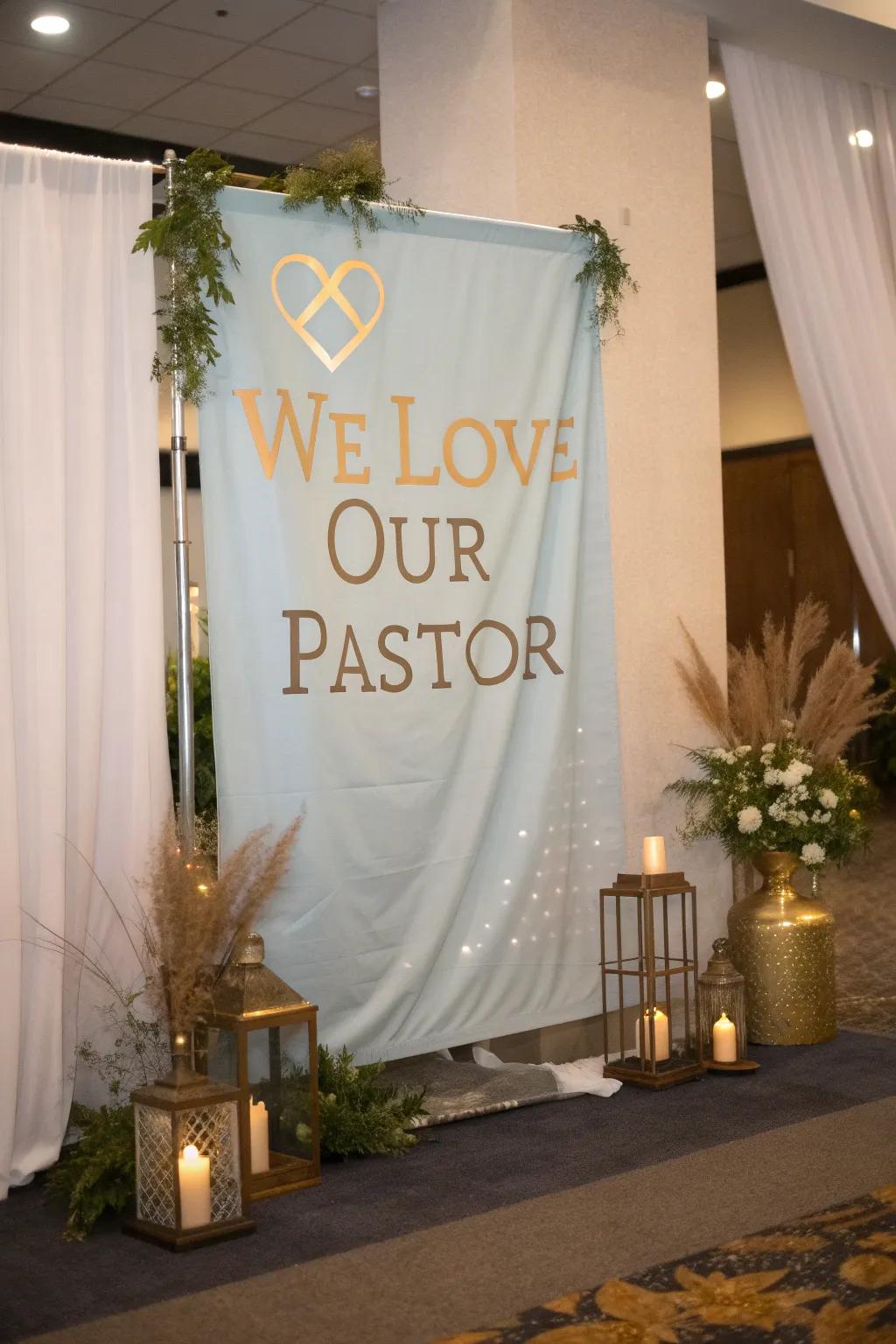 A heartfelt banner can set the tone for a meaningful celebration. #PastorAppreciation #CommunityLove