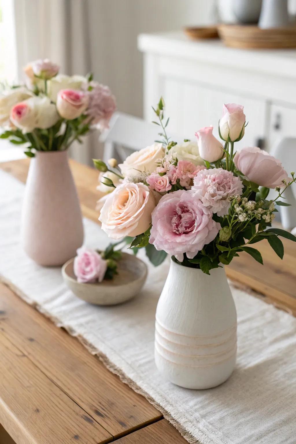 Delicate floral arrangements bring elegance to your engagement table, setting a romantic tone for the celebration.