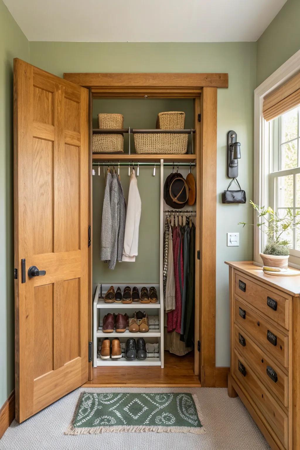 Utilize every inch of your closet door for extra storage! #SmartStorage #HomeOrganization