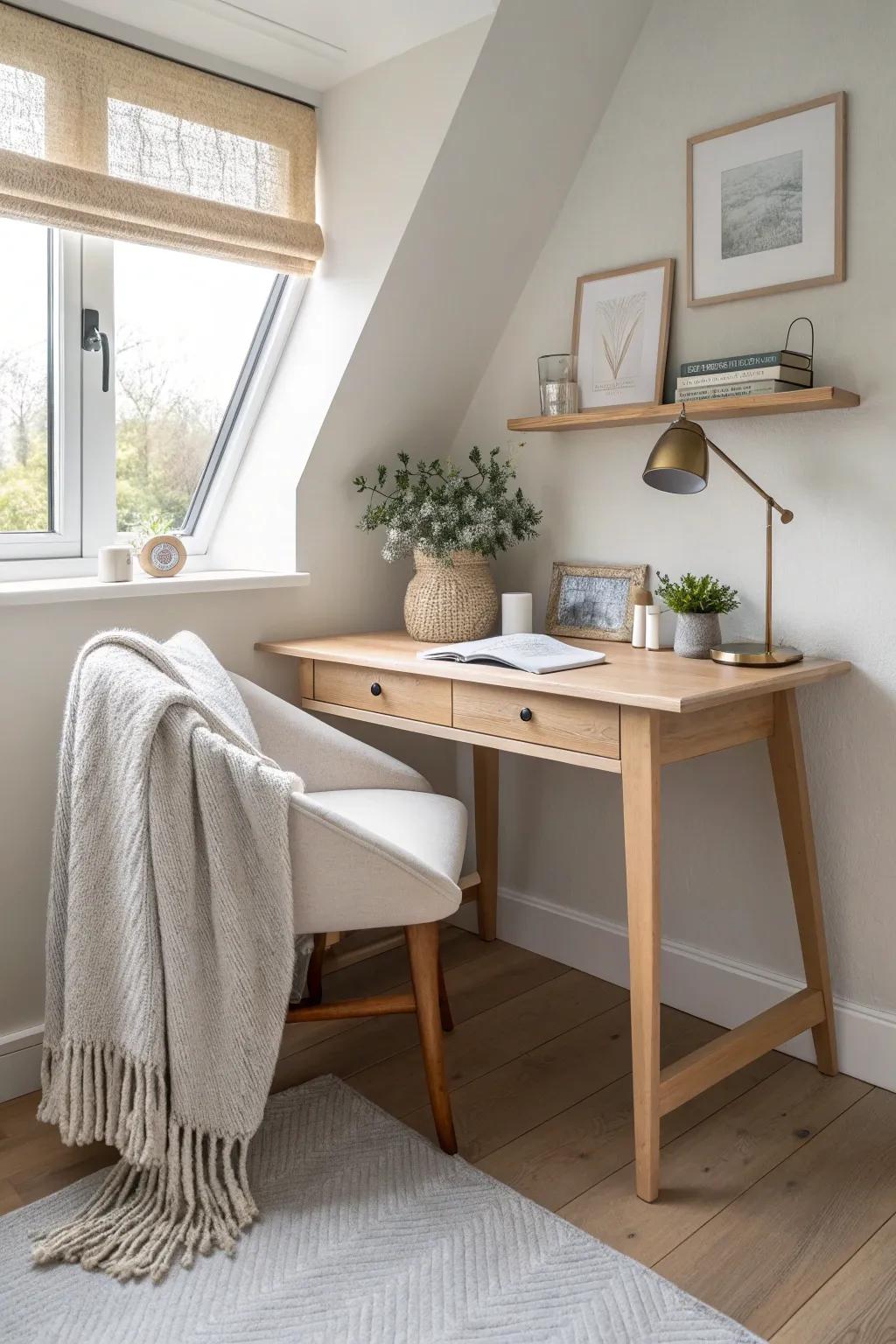 Maximize every inch of space with a chic corner desk setup that blends seamlessly with your home decor.