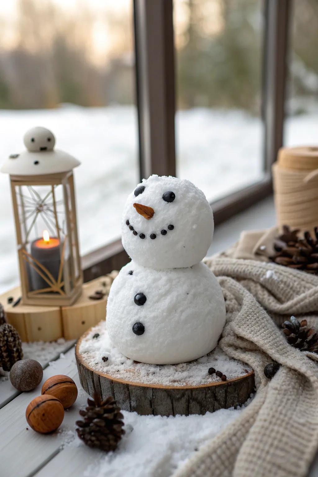 A classic coal smile brings a touch of nostalgia to your snowman. #WinterTradition #SnowmanFun
