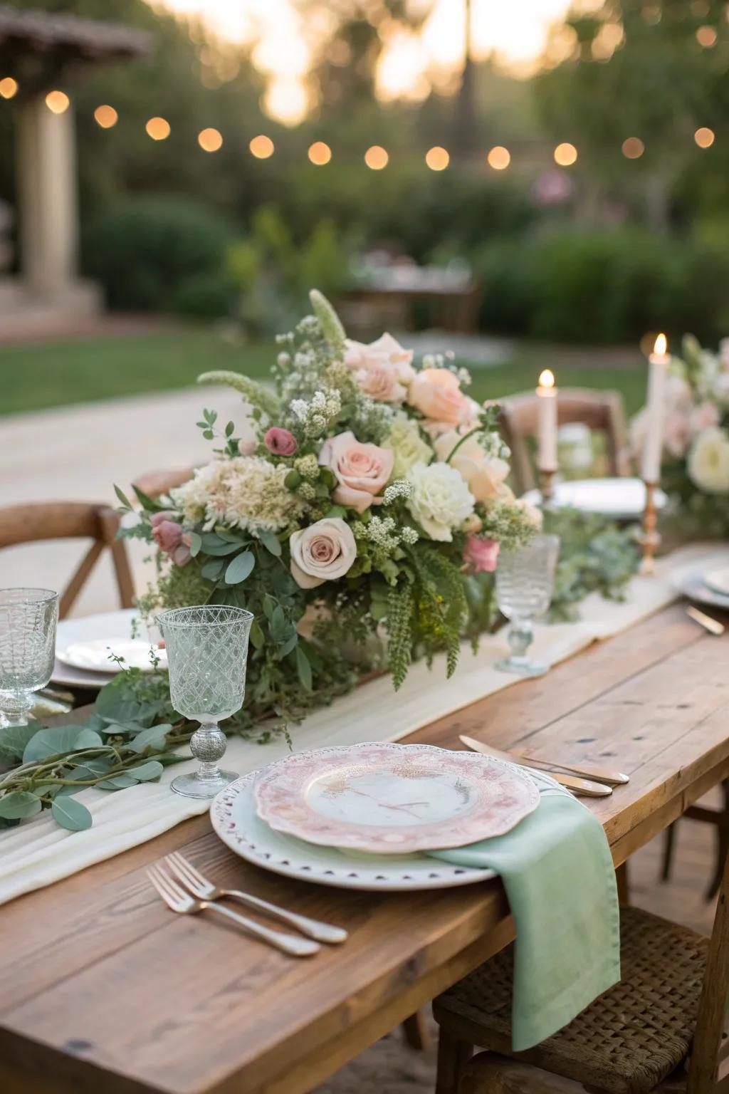 Embrace romance with this soft and timeless color palette, perfect for garden weddings.