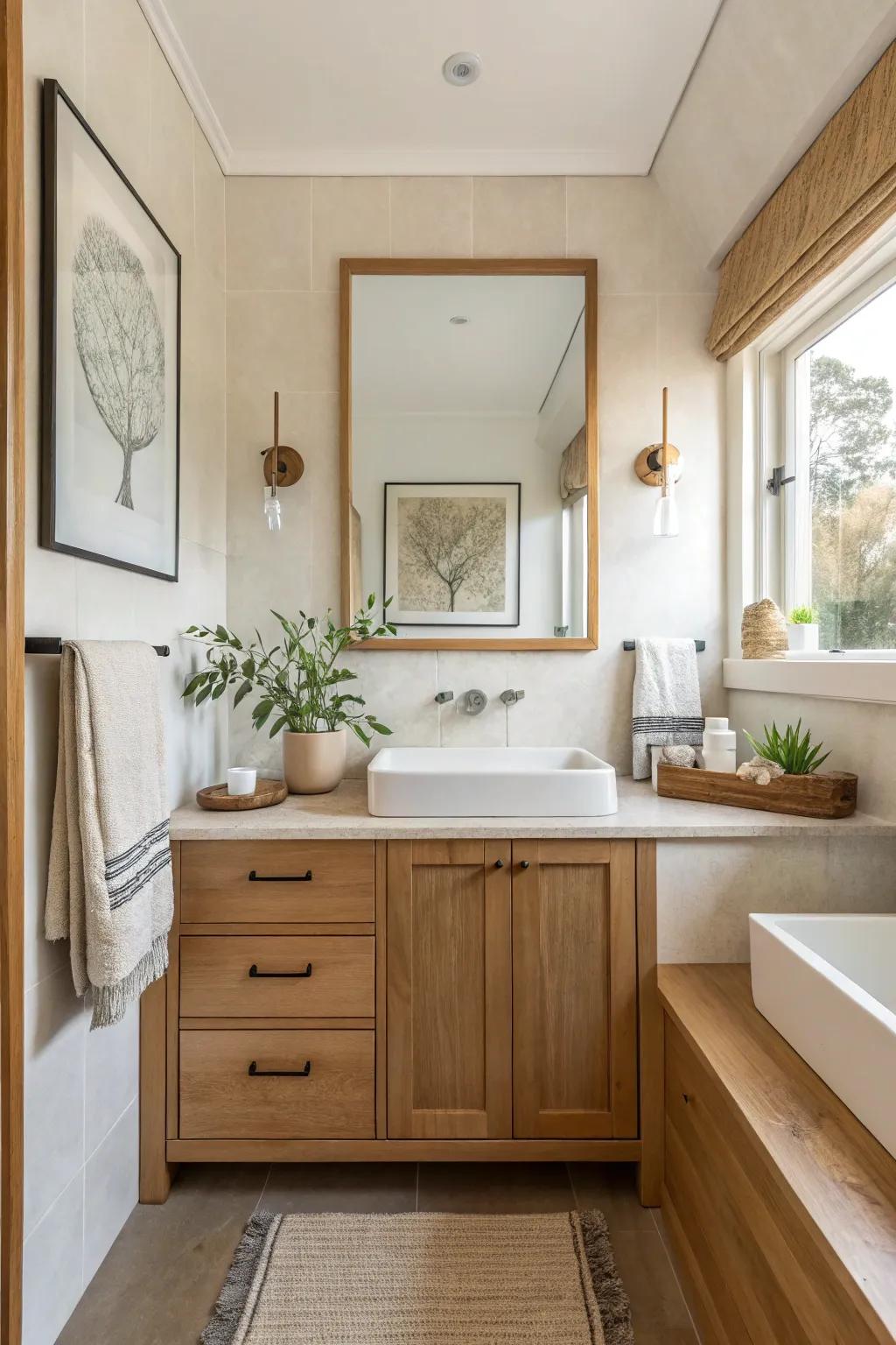 Express your unique style with art and decor that transform your bathroom into a personal sanctuary.