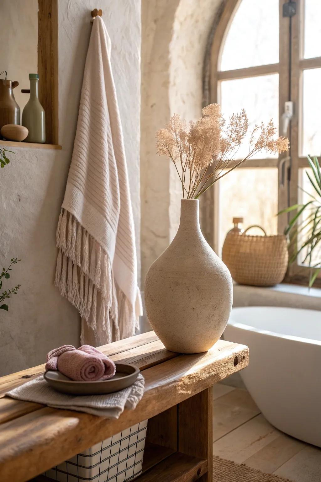 Turn your bathroom into an art gallery with sculptural vases.