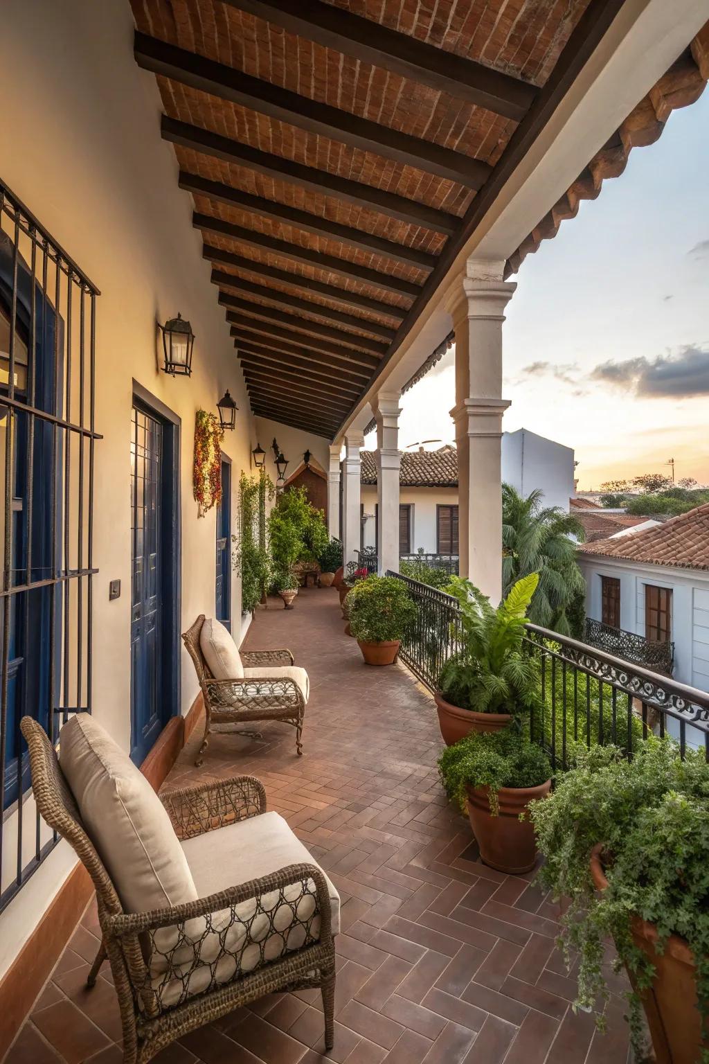 Elevate your living space with a terrace that offers beauty and colonial elegance. 🌅 #TerraceDesign #ColonialHome