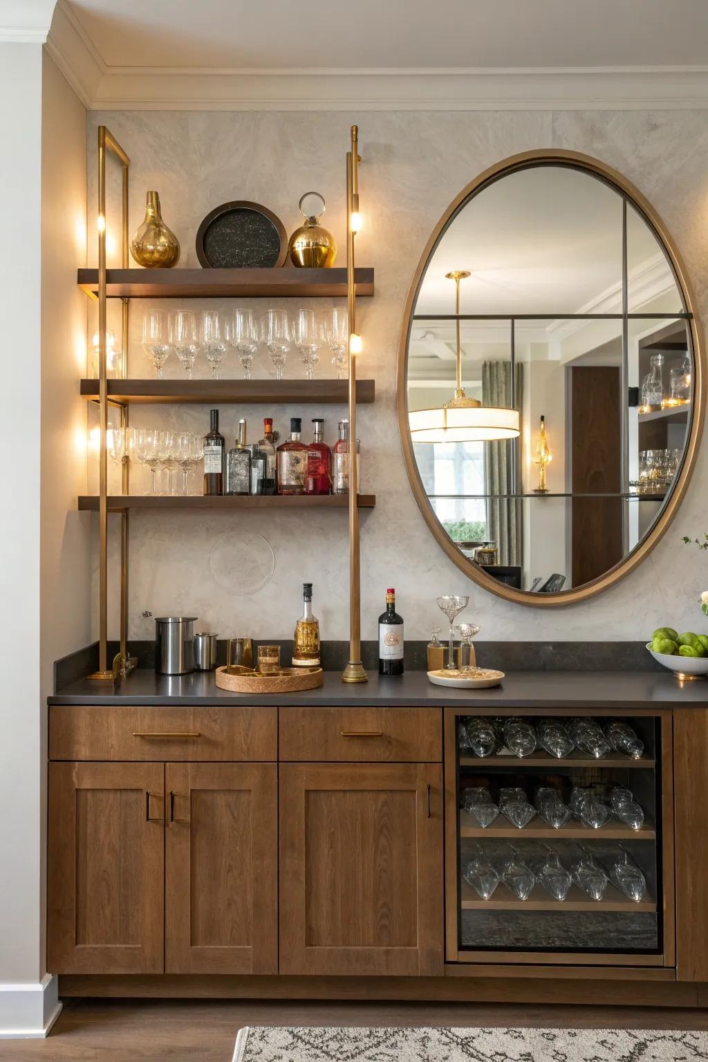 Achieve perfect balance with round mirrors that add elegance and flow. 🔄 #Symmetry #HomeDesign