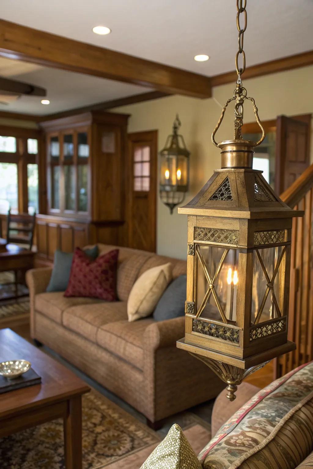 Metal accents provide a sleek contrast and enhance the room's overall aesthetic.