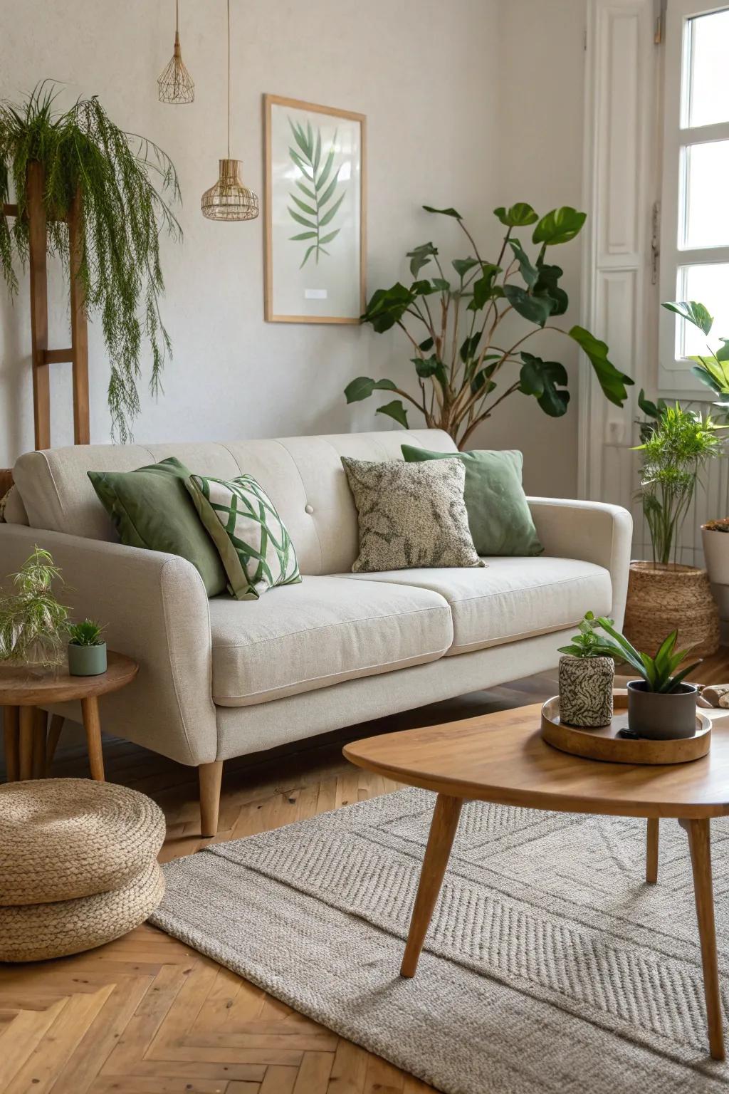 Invite the tranquility of nature into your home with a sofa that echoes the beauty of the outdoors. 🌿 #NatureInspired #SereneLiving