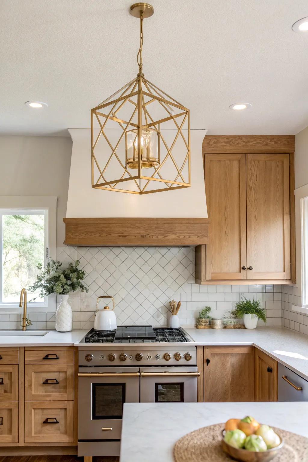 Add a touch of glamour to your kitchen with Art Deco lighting that dazzles with geometric charm.