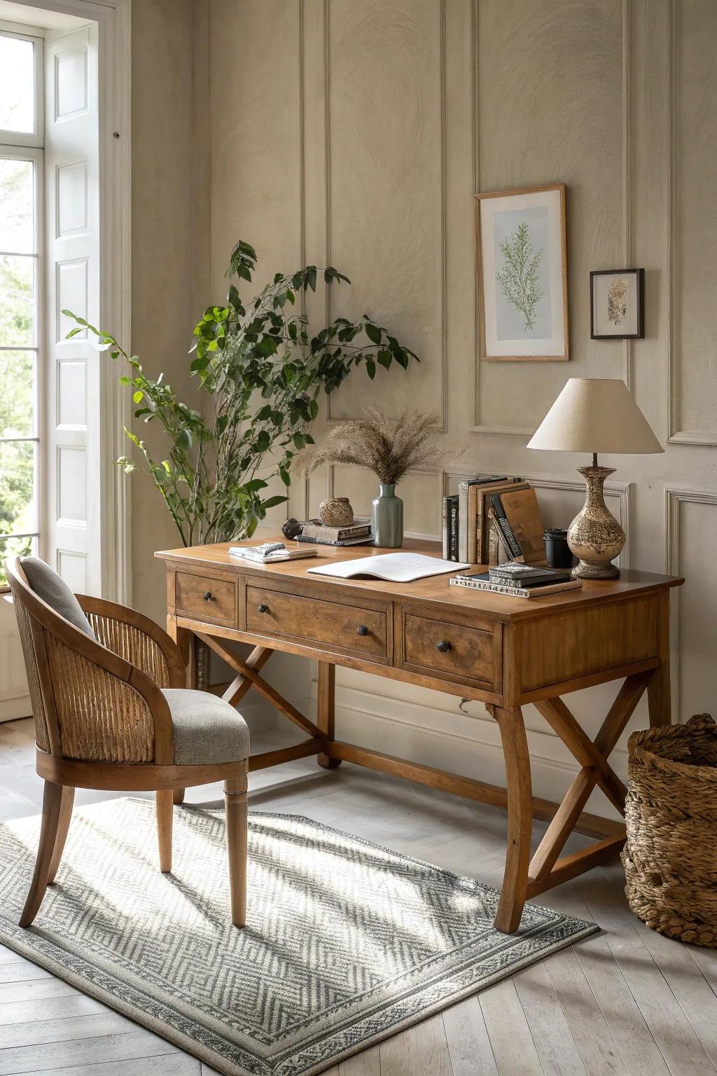 Make a bold statement with a unique desk in your office.