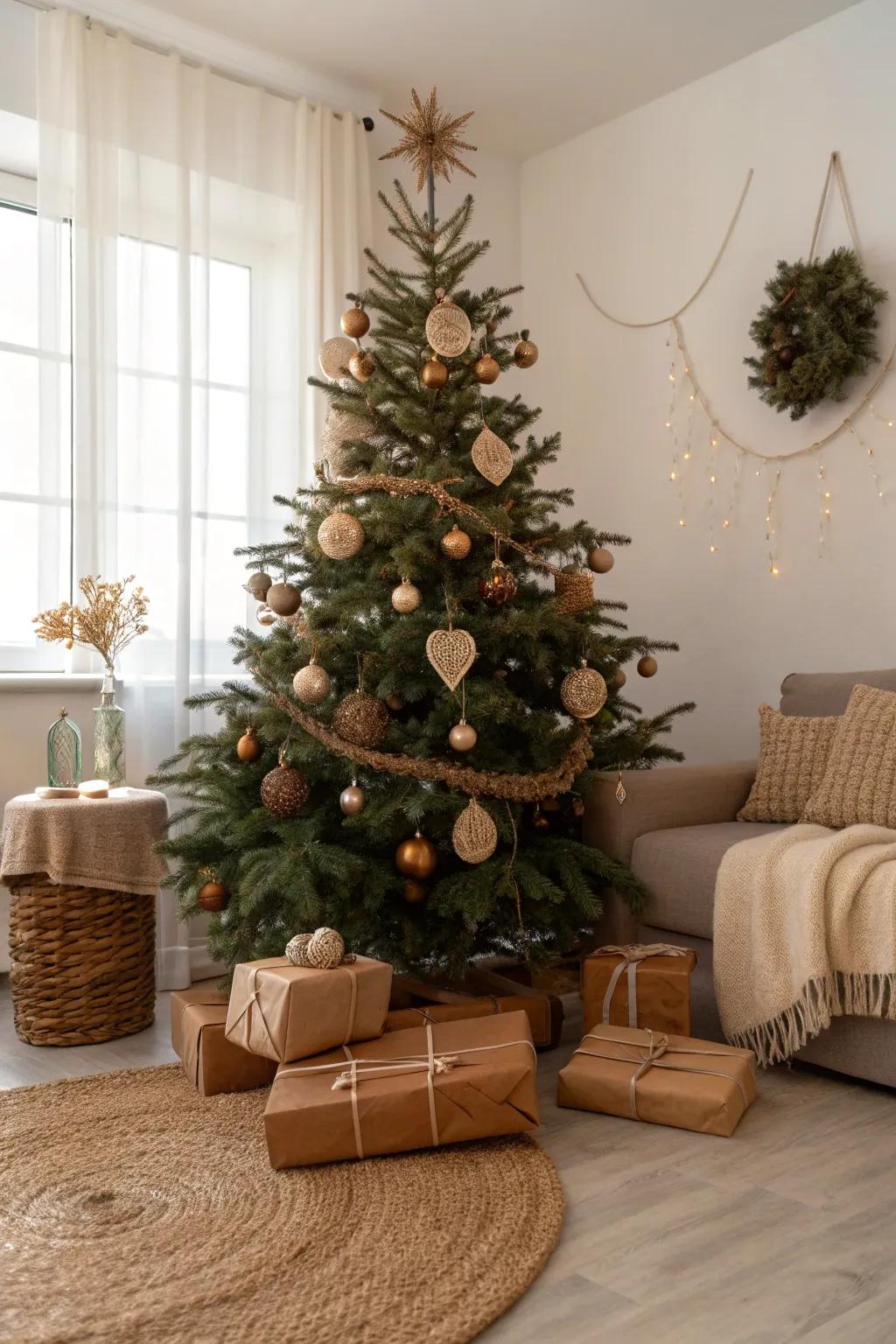 Eco-friendly ornaments add a unique touch while keeping sustainability in mind.