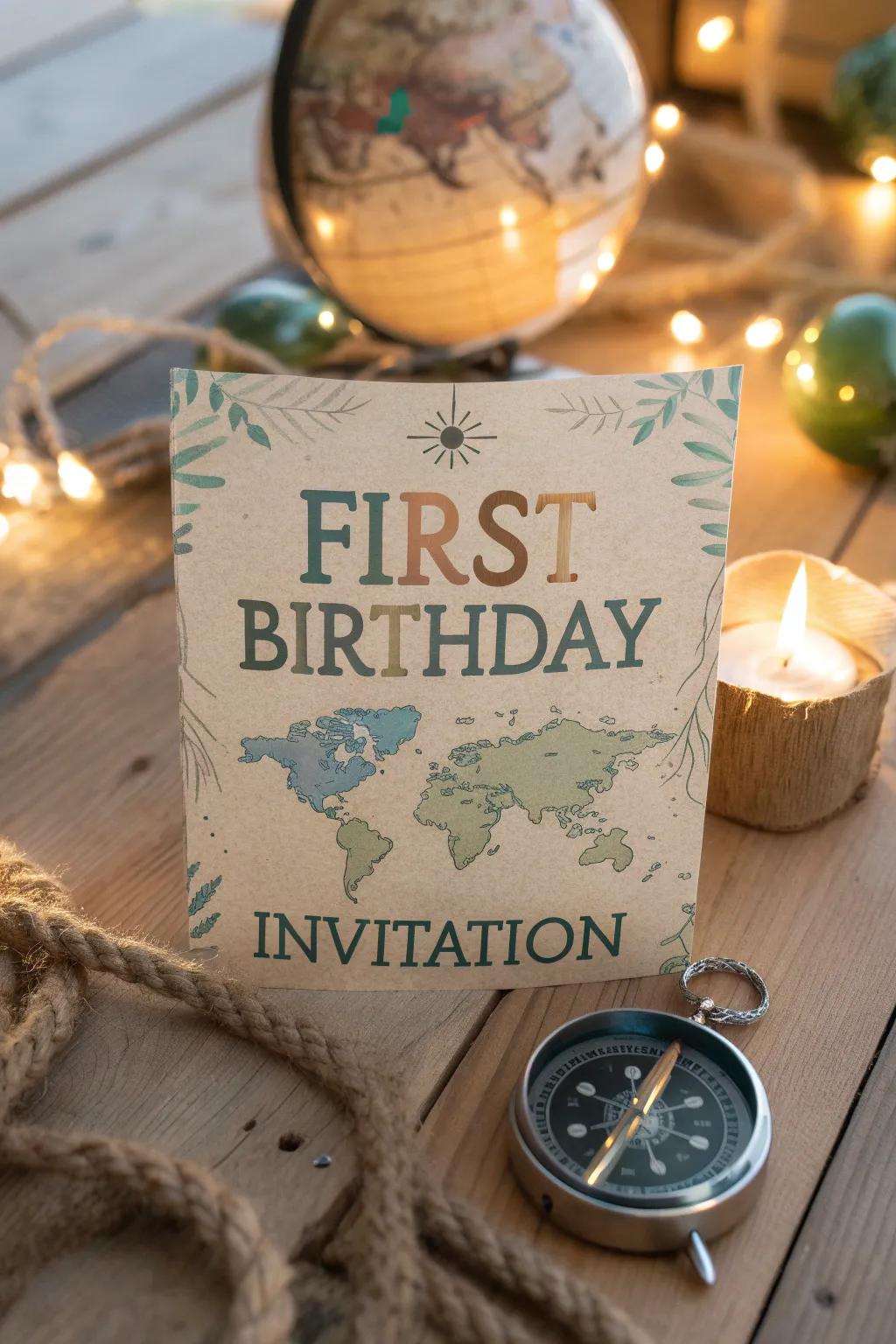 Set sail on an adventure with map-themed invitations that chart the course for fun.