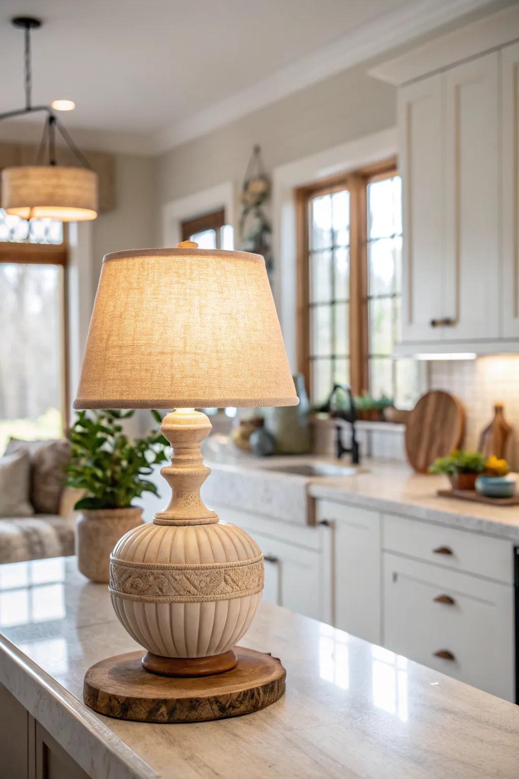 Delight with unexpected lamp placements in your kitchen.