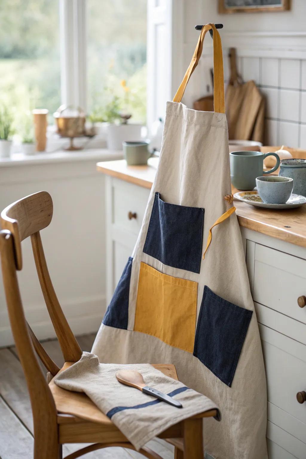 Functional and fabulous pockets add a splash of style to any apron. #KitchenStyle #DIYDecor