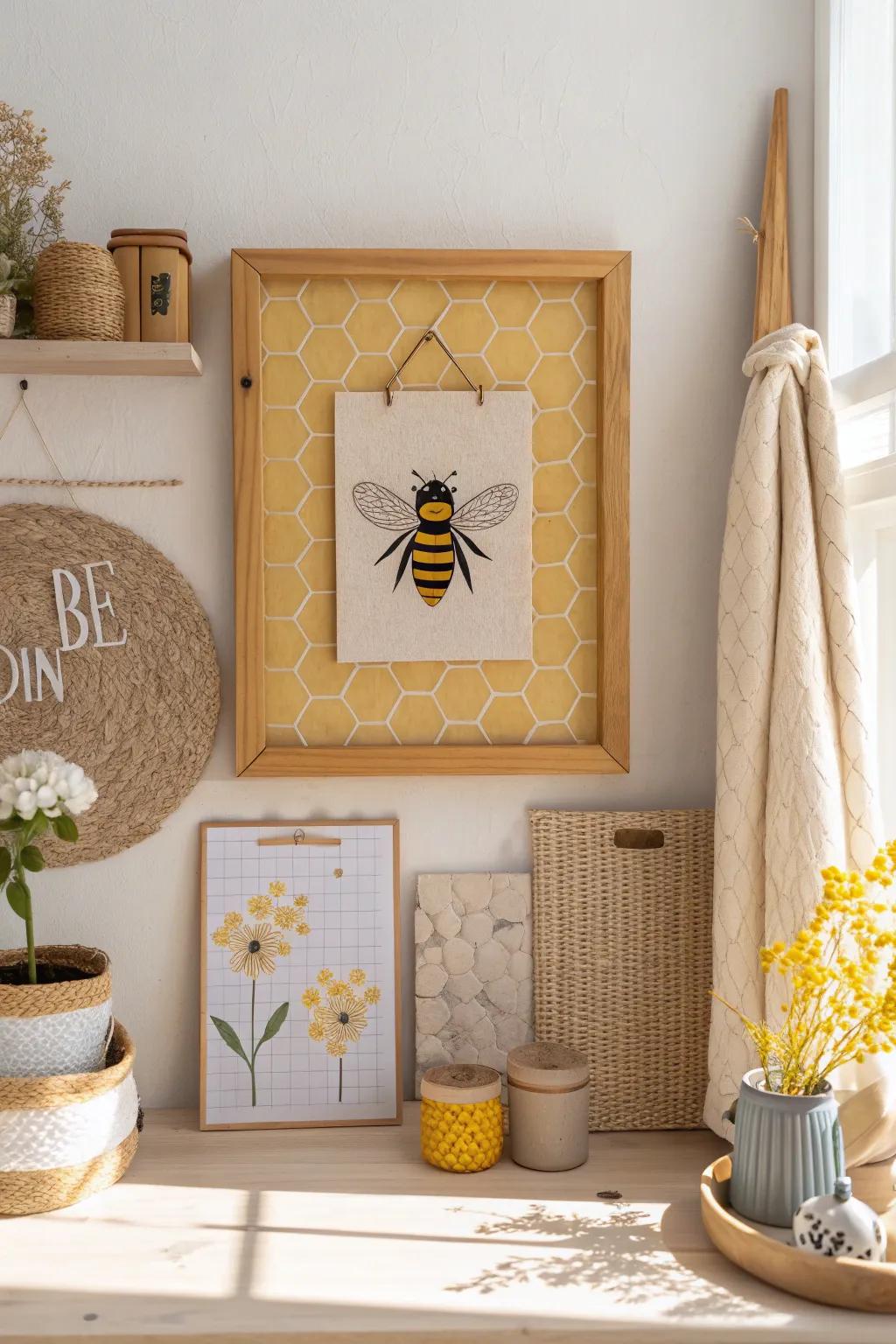 Bring sweetness to your decor with a buzzing bee-themed bulletin board.