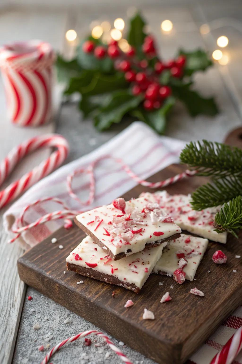 Create a peppermint wonderland with this refreshing bark option.
