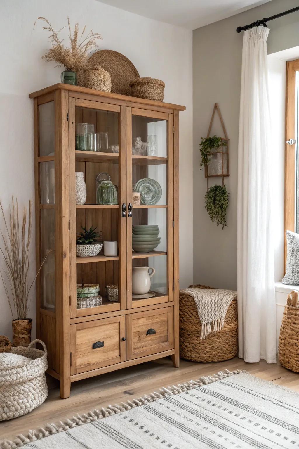 Varying the heights of your decor pieces can create a dynamic and engaging display.