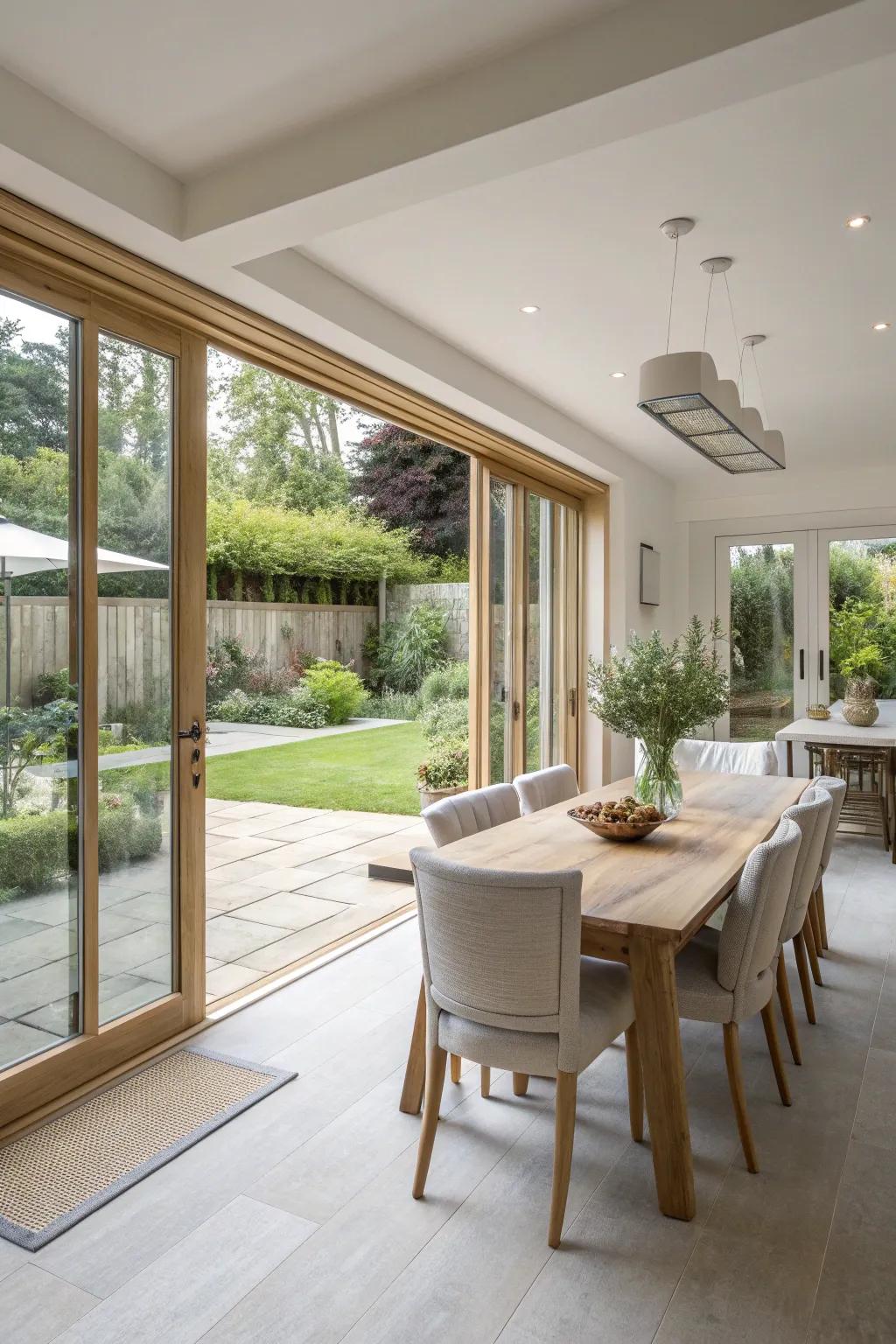 Maximize your space with stylish sliding glass doors that connect you to the outdoors.
