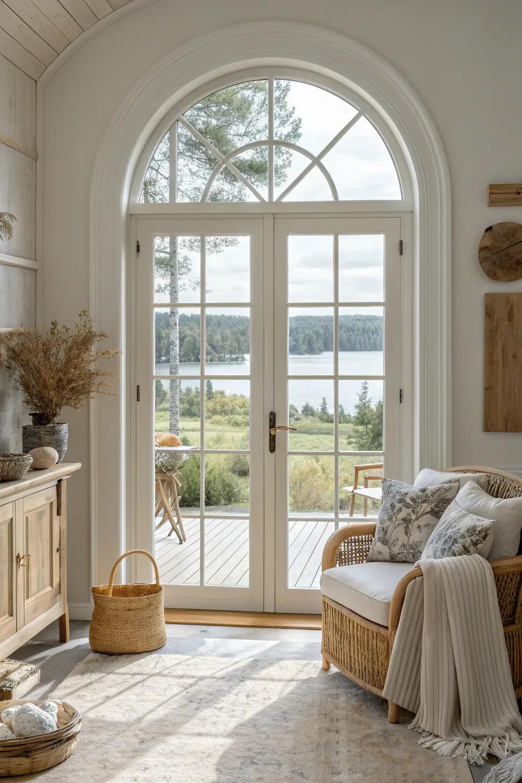 Let the light in with elegant glass-panel arched doors that brighten up any space.