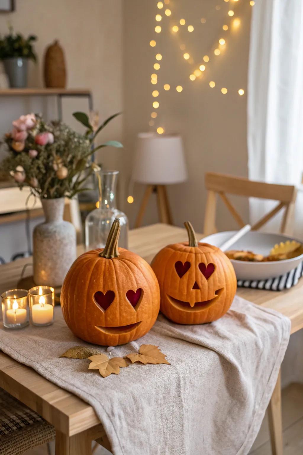 Celebrate love this Halloween with these heartwarming pumpkin carvings. #RomanticVibes 🍂 #PumpkinLove