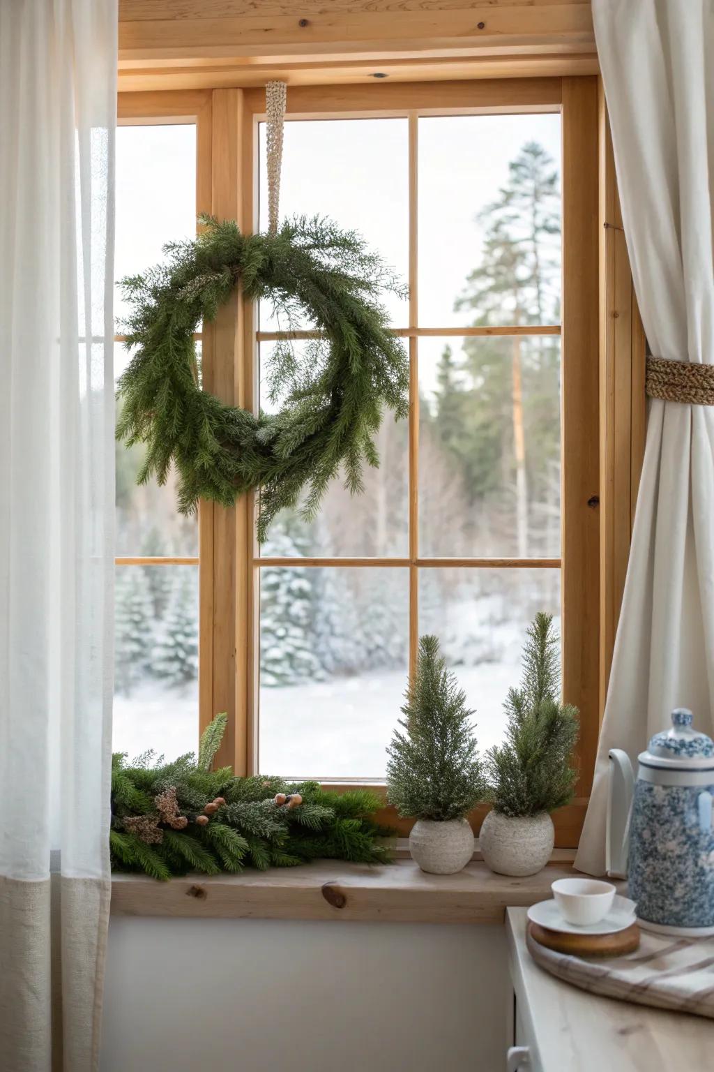 Add a touch of elegance with hand-painted wreaths that glow beautifully in the holiday light.