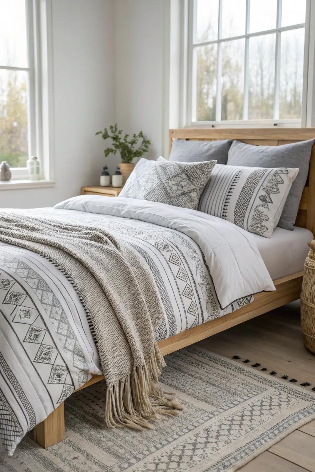 Elevate your bedding with understated patterns that add personality without losing elegance.