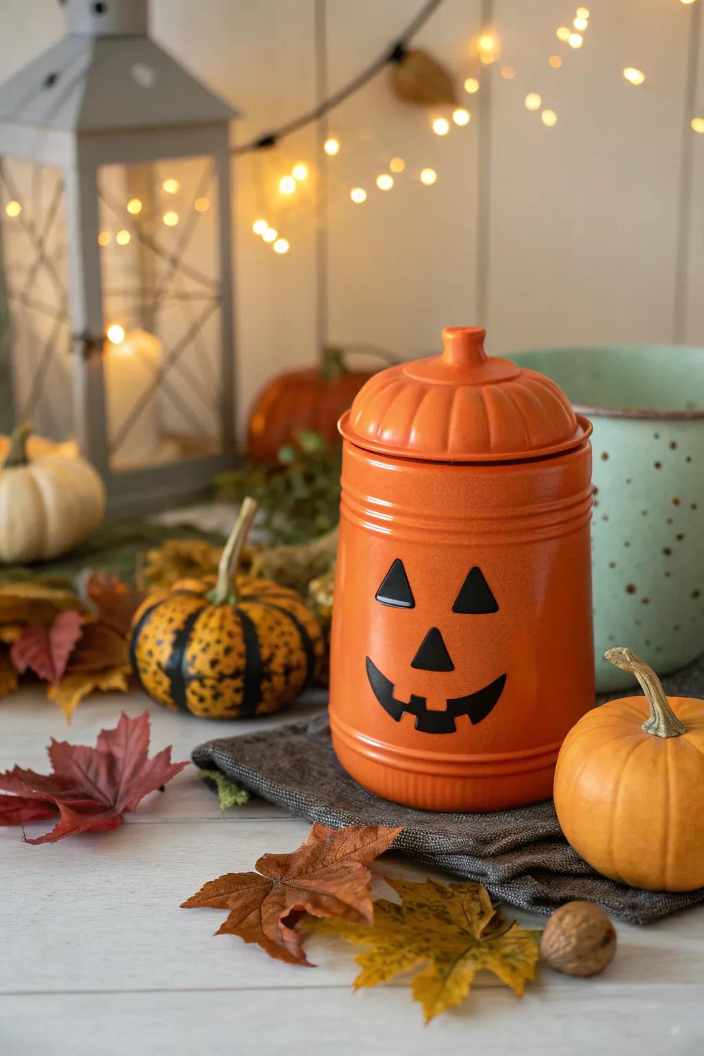 Add a festive touch to your porch with these DIY pumpkin decorations made from laundry pod containers.