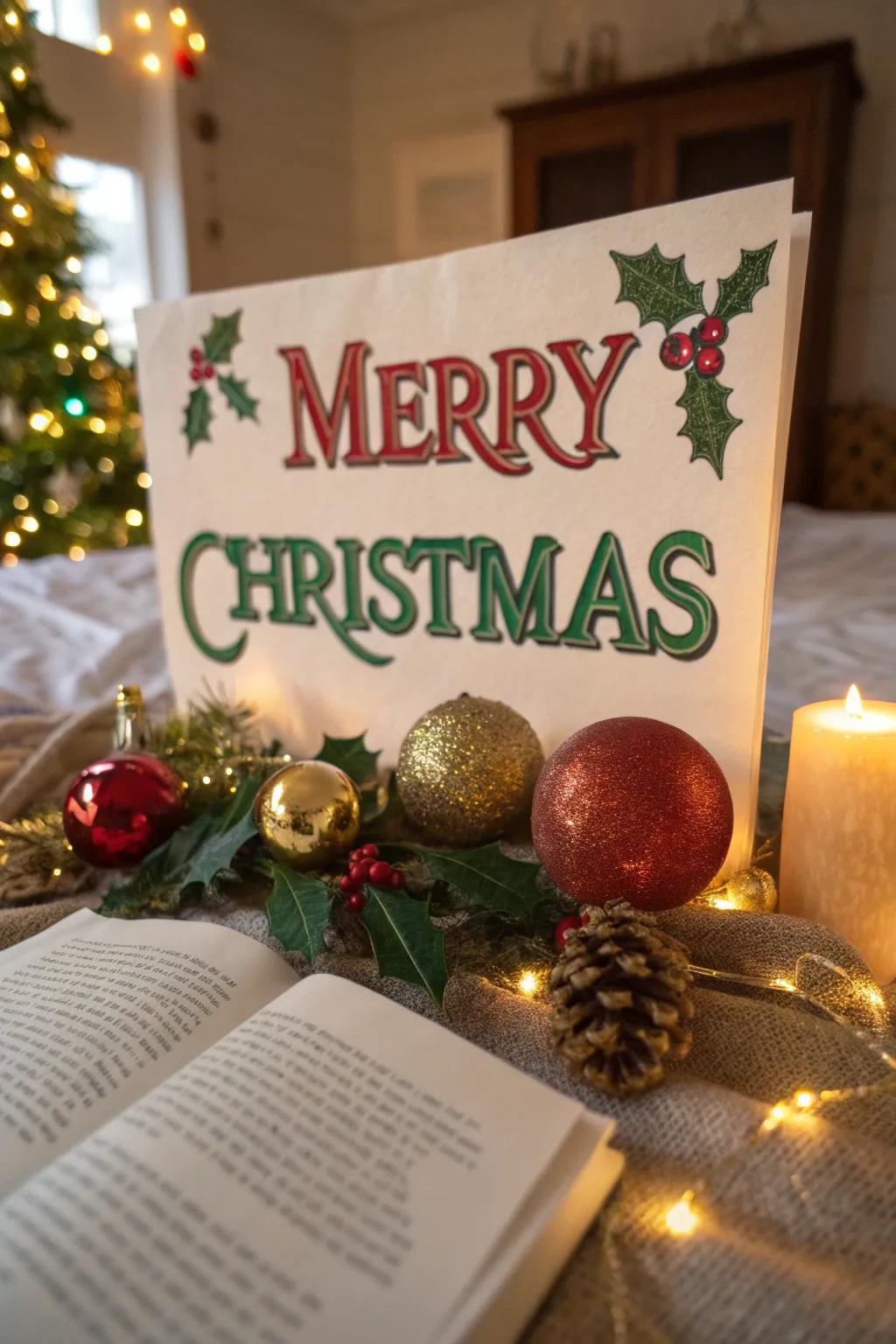 Stand out this holiday season with bold, decorative letters that capture the festive spirit.