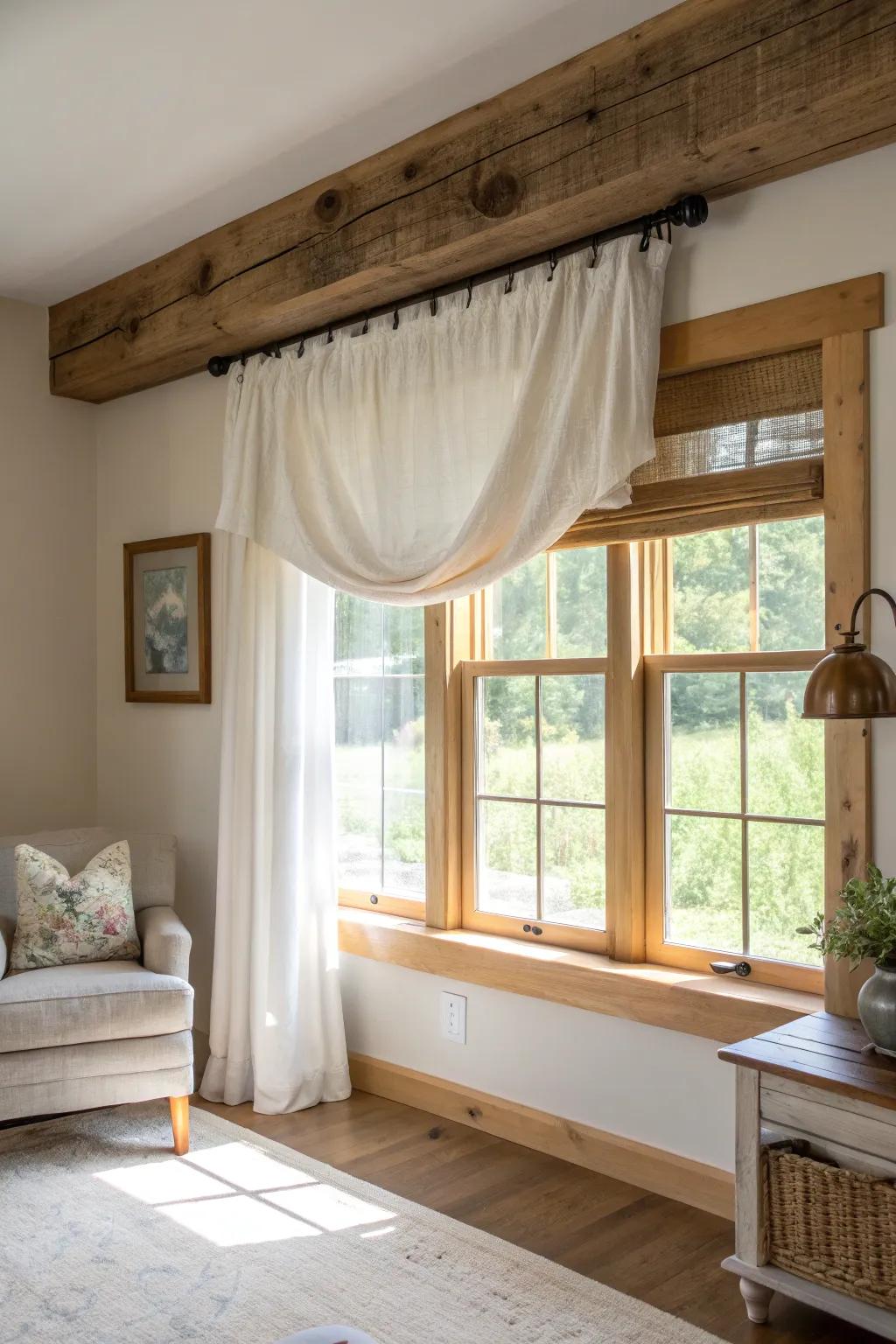 Bring warmth and character to your home with rustic reclaimed wood valances.