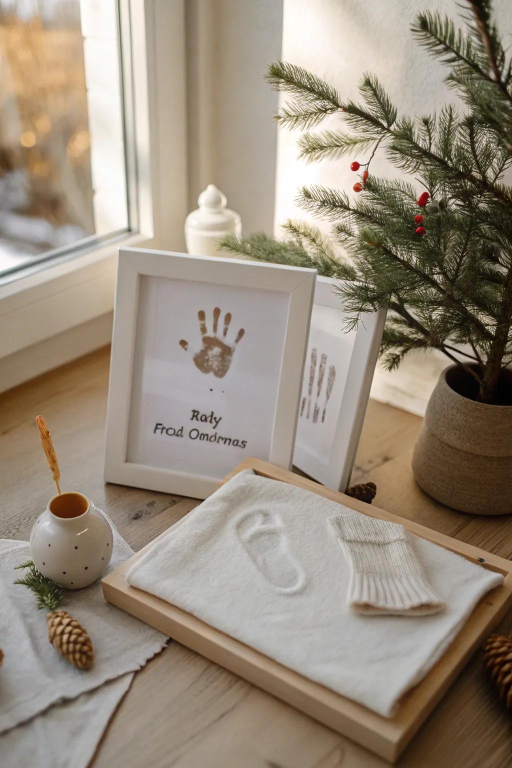 Preserve those tiny prints as a beautiful keepsake of baby's first Christmas.