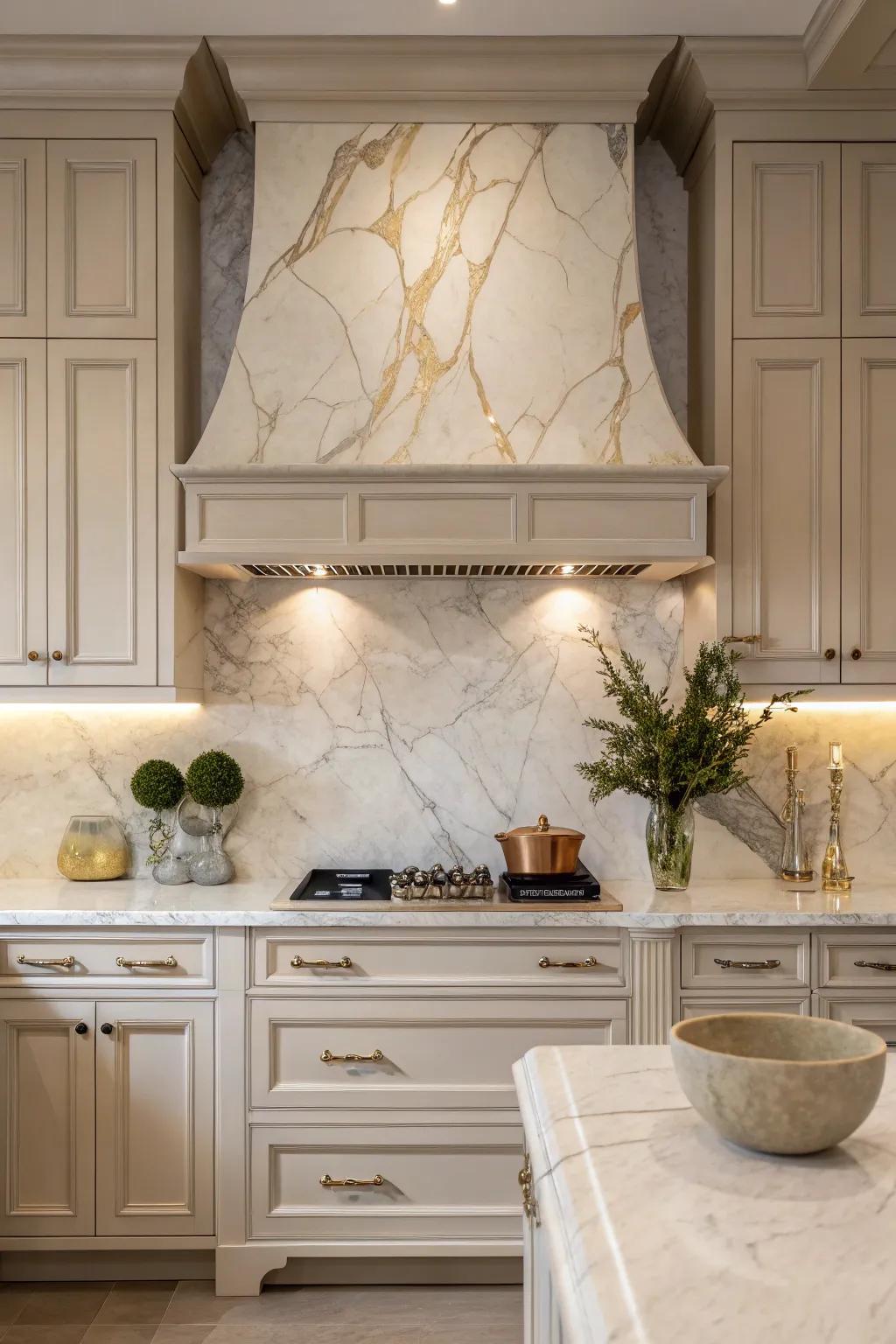 Marble backsplashes add a layer of luxury and timeless beauty to your cooking space.