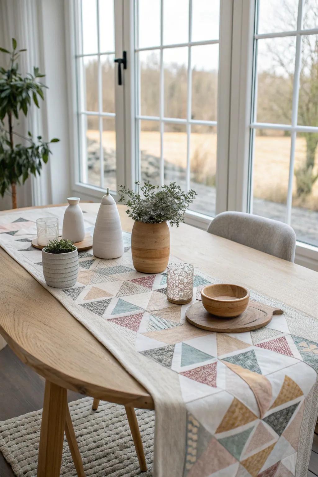 Add character to your table with a striking patterned runner.