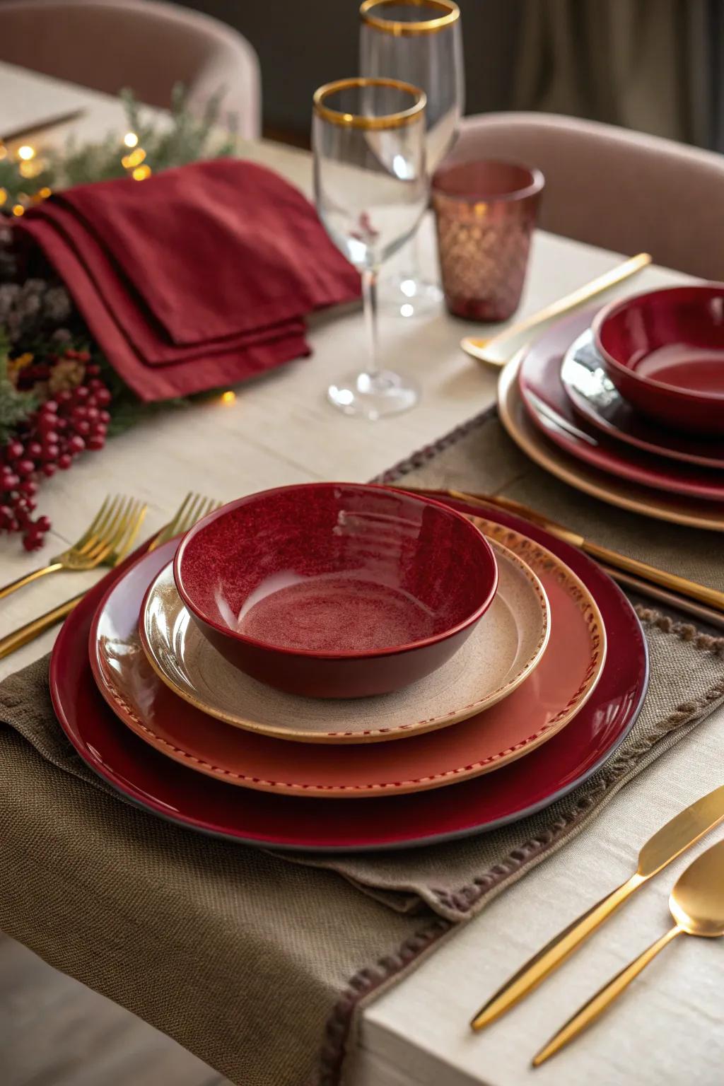 Red plates bring a vibrant touch to any table setting, elevating your dining experience to new heights.