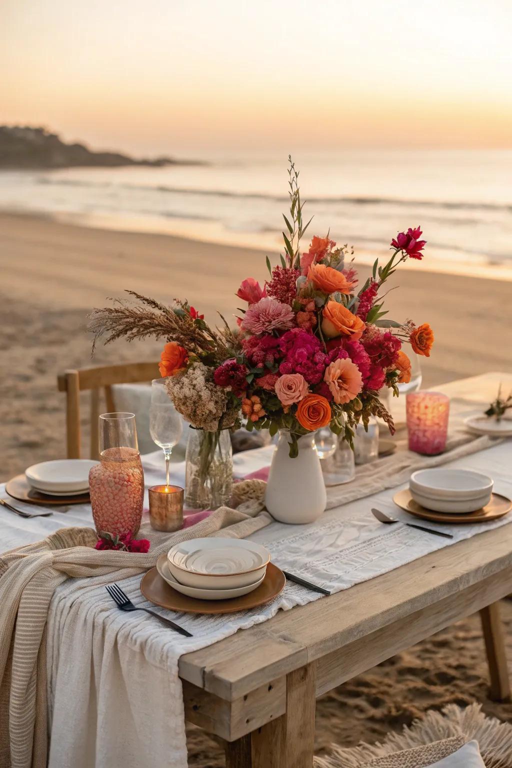 Brighten your celebration with this tropical-inspired color palette, ideal for a lively beach wedding.