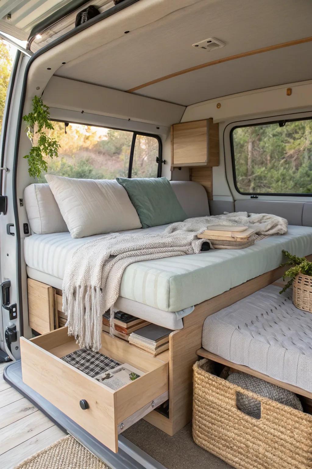 Maximize your van's potential with furniture that transforms to fit your lifestyle.