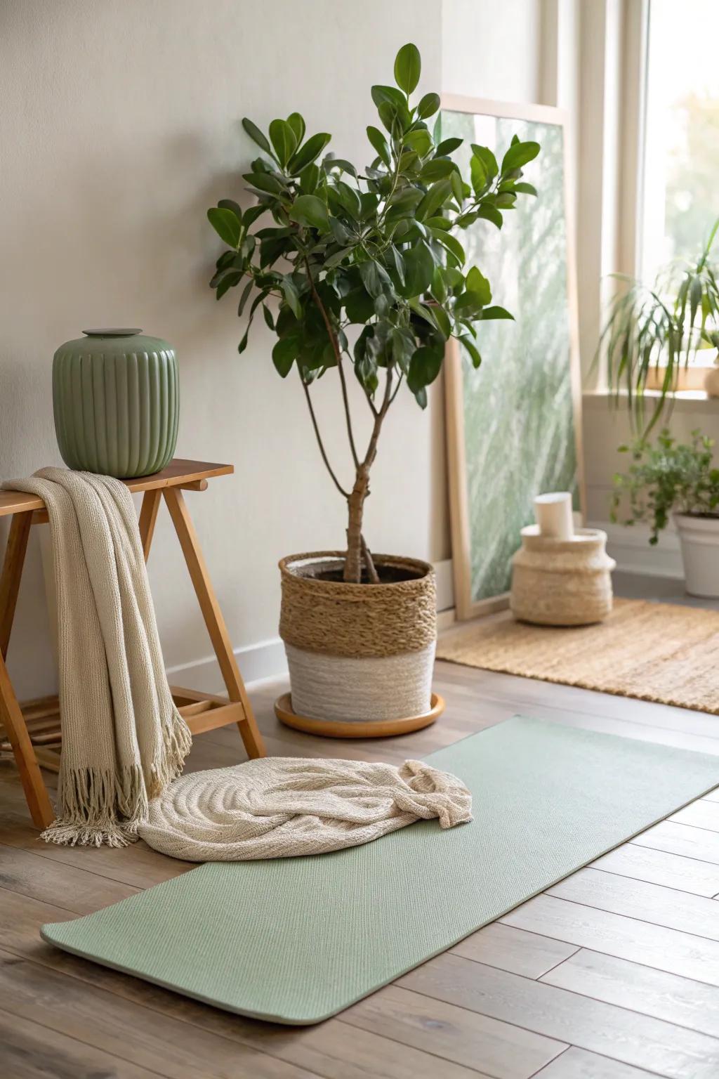 Let nature inside with lush greenery that soothes and refreshes your practice space.