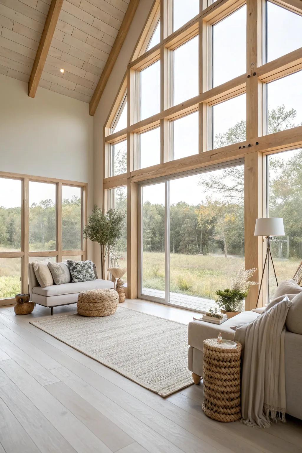 Bask in the glow of natural light as it streams through expansive windows, illuminating your barndominium with warmth and vibrancy. ☀️ #NaturalLight #BarndominiumLiving