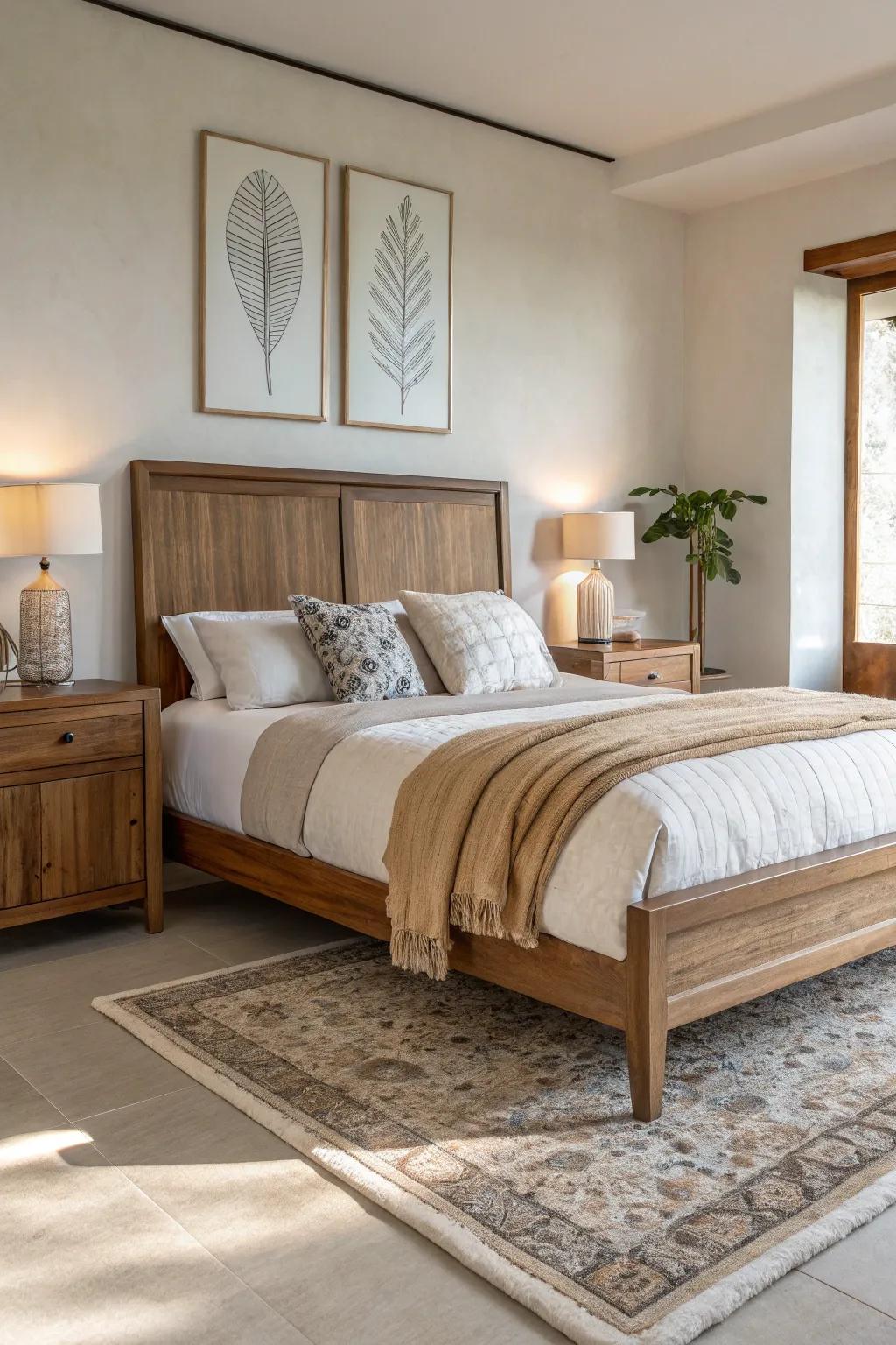 Create a harmonious space with stylish furniture that complements your bedroom's aesthetic.