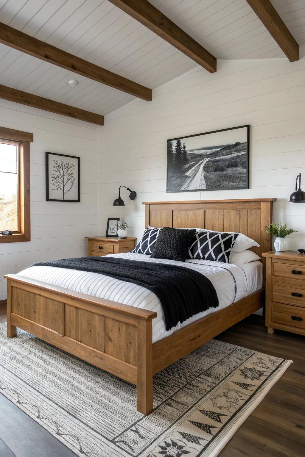 Warmth and texture come alive with elegant wooden elements. 🌿 #WoodenElegance #BedroomDesign