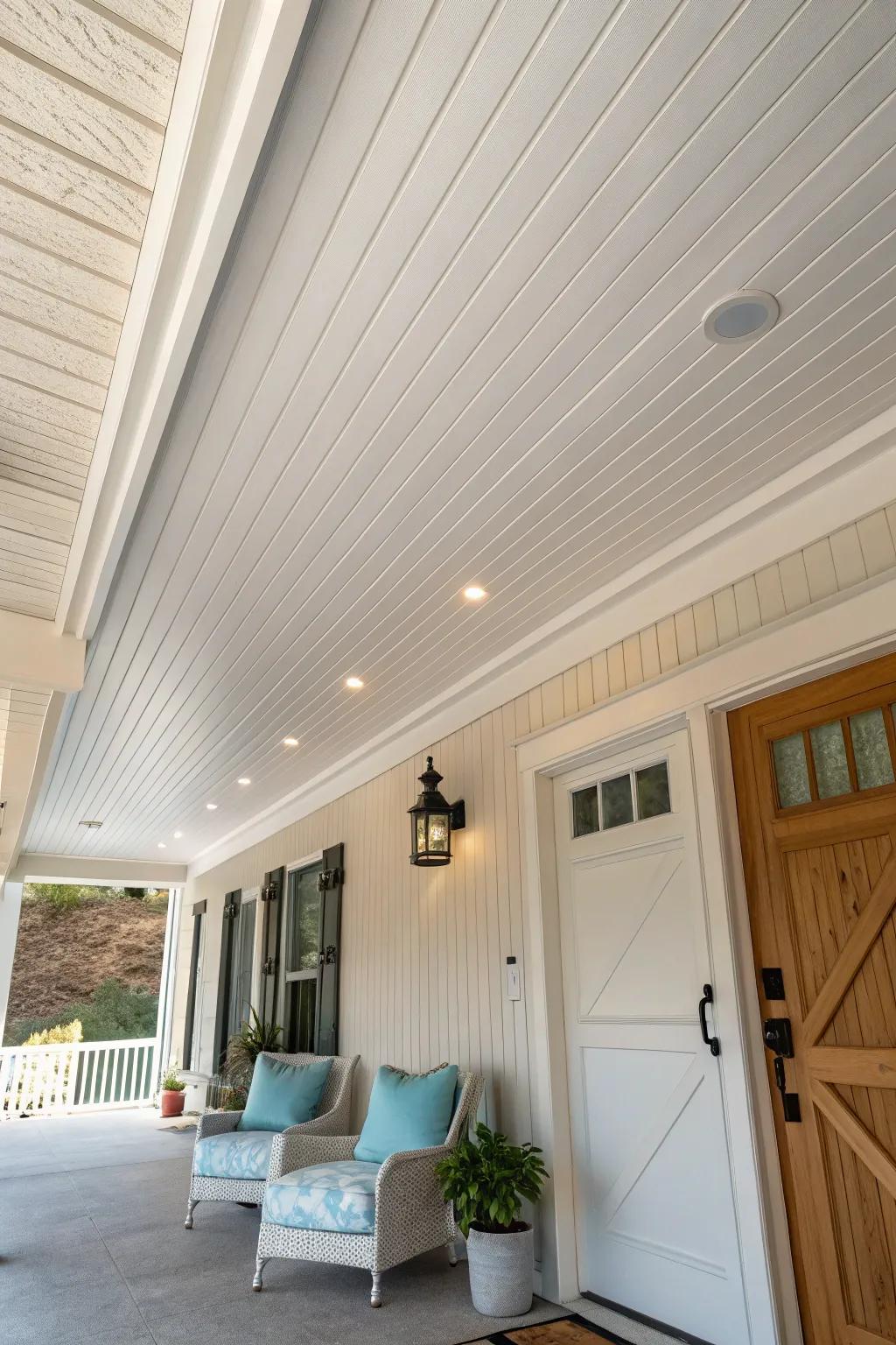 Classic beadboard ceilings add a touch of timeless charm to any carport. 😊 #ClassicStyle #HomeImprovement