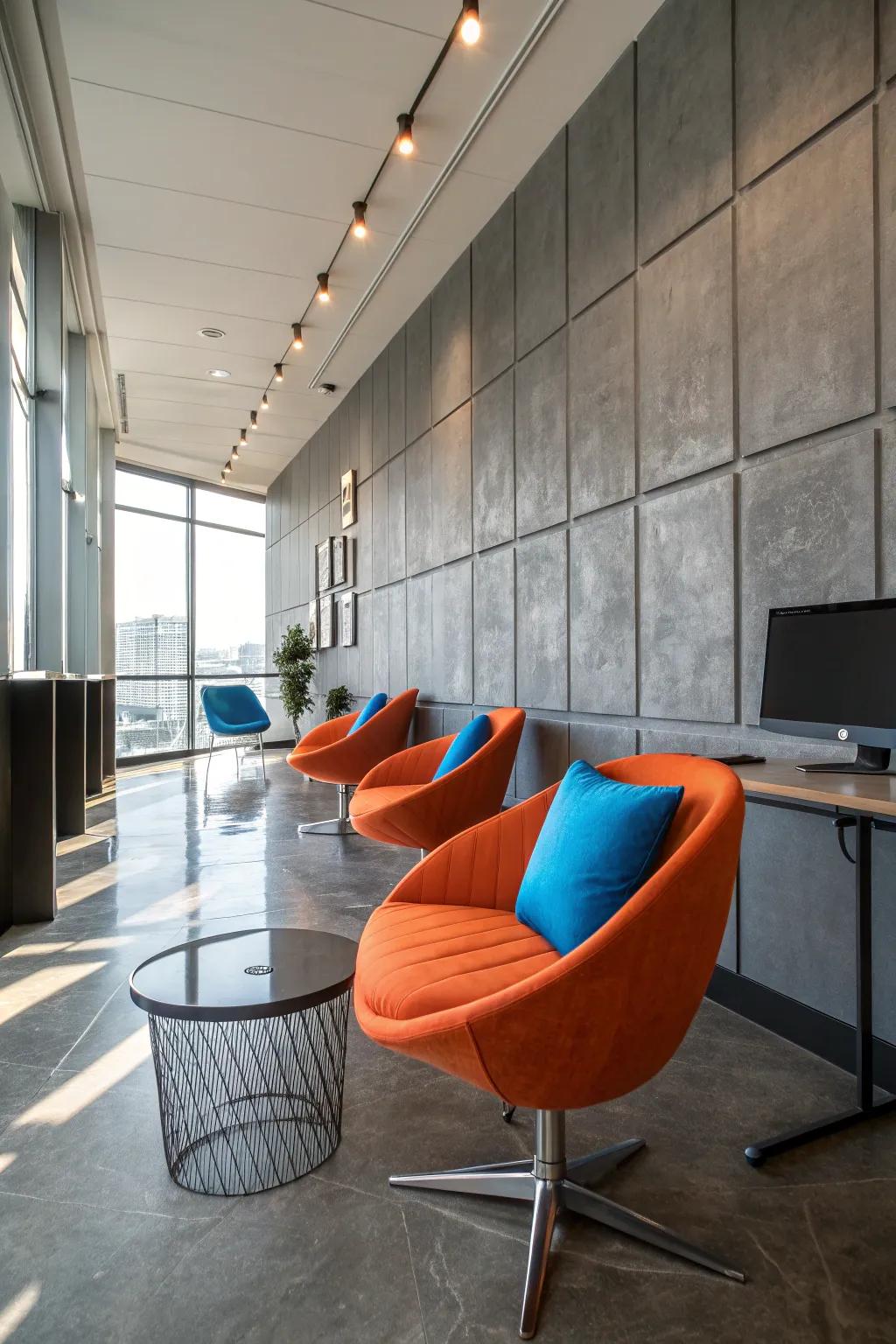 Embrace sophistication with versatile gray tones that complement any office decor.