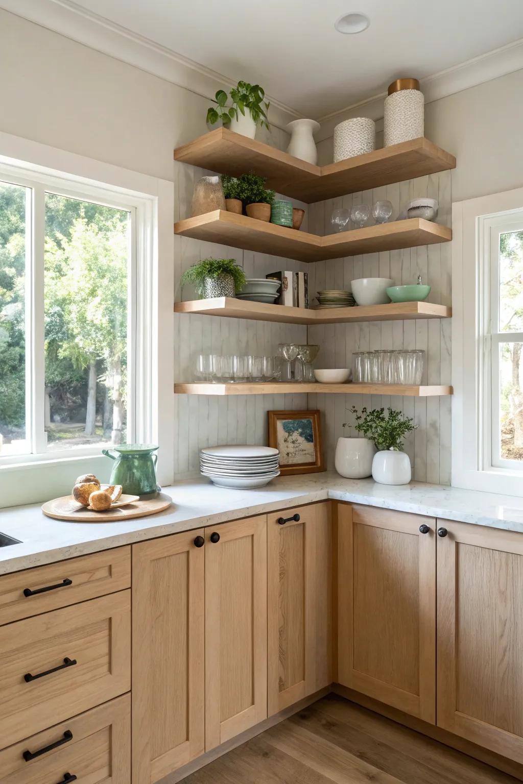 Showcase your style with open shelving that adds charm and accessibility. 🍽️ #OpenShelving #KitchenDecor