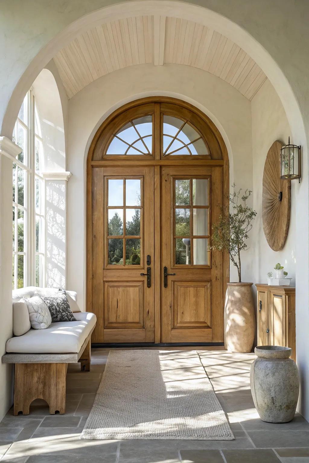 Make an unforgettable entrance with grand double arched doors. 🌟 #GrandEntrance #LuxuryLiving #Symmetry