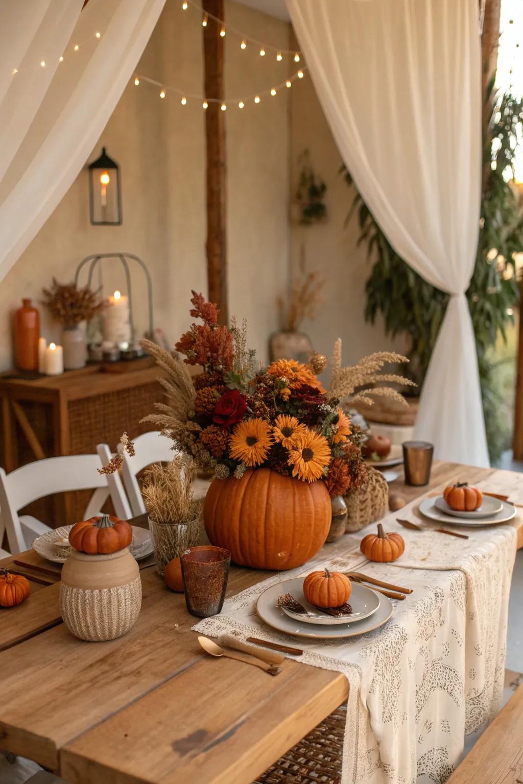 Set the mood with a warm and inviting color palette that captures the essence of fall.
