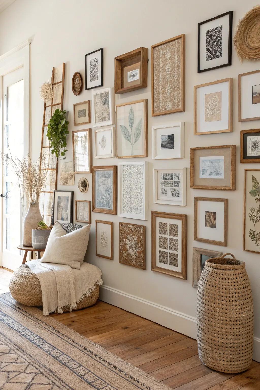 Unleash your creativity with a bold and eclectic frame wall! 🎨 #EclecticHome #ArtWall #CreativeDecor