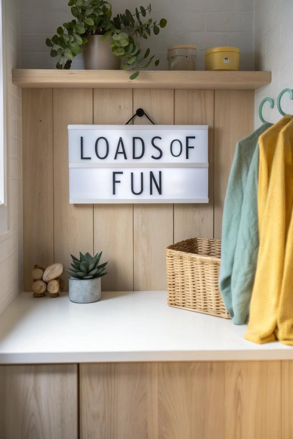 Turn the mundane into merry with signs that make laundry day a little brighter! 🧺 #LaundryDay #HomeHumor #InteriorFun