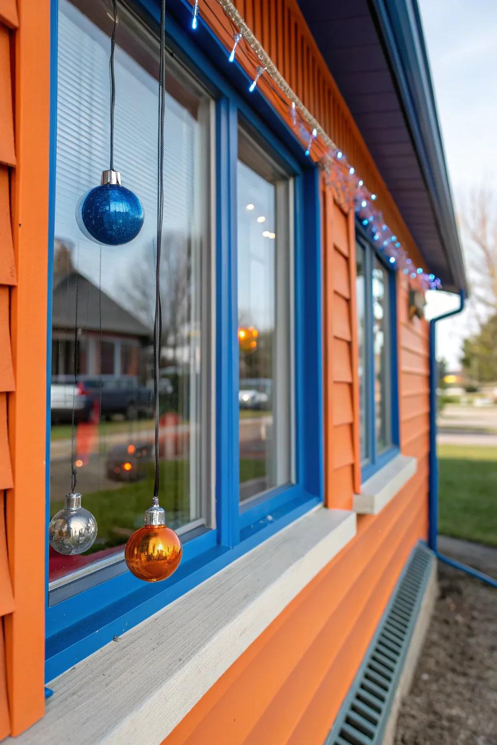 Hang ornaments from your window to add a playful, festive touch. 🎄✨ #WindowDecor #HolidayCheer