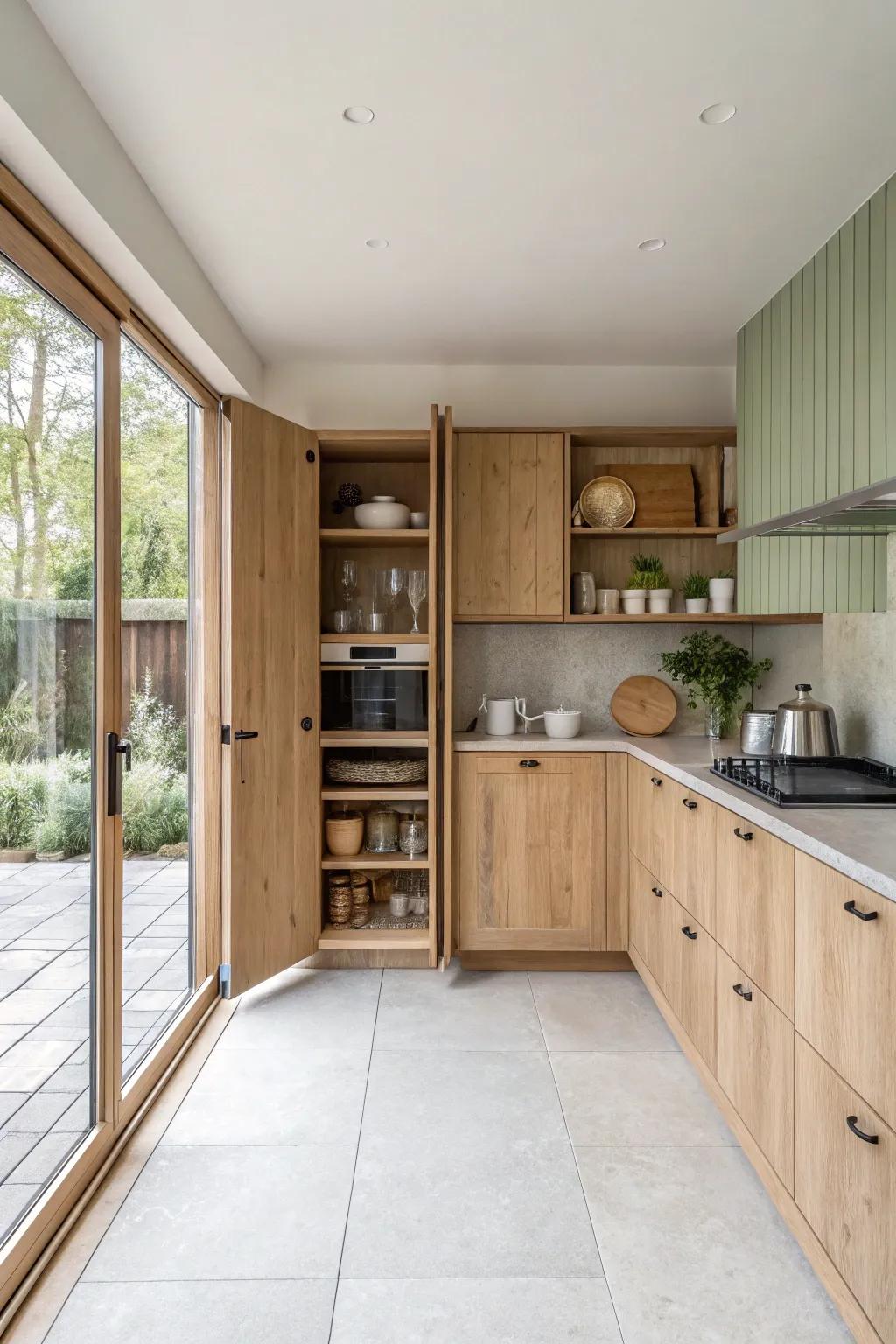 Hideaway your kitchen essentials with a stylish appliance garage. #KitchenDesign #HomeDecor #InteriorInspiration