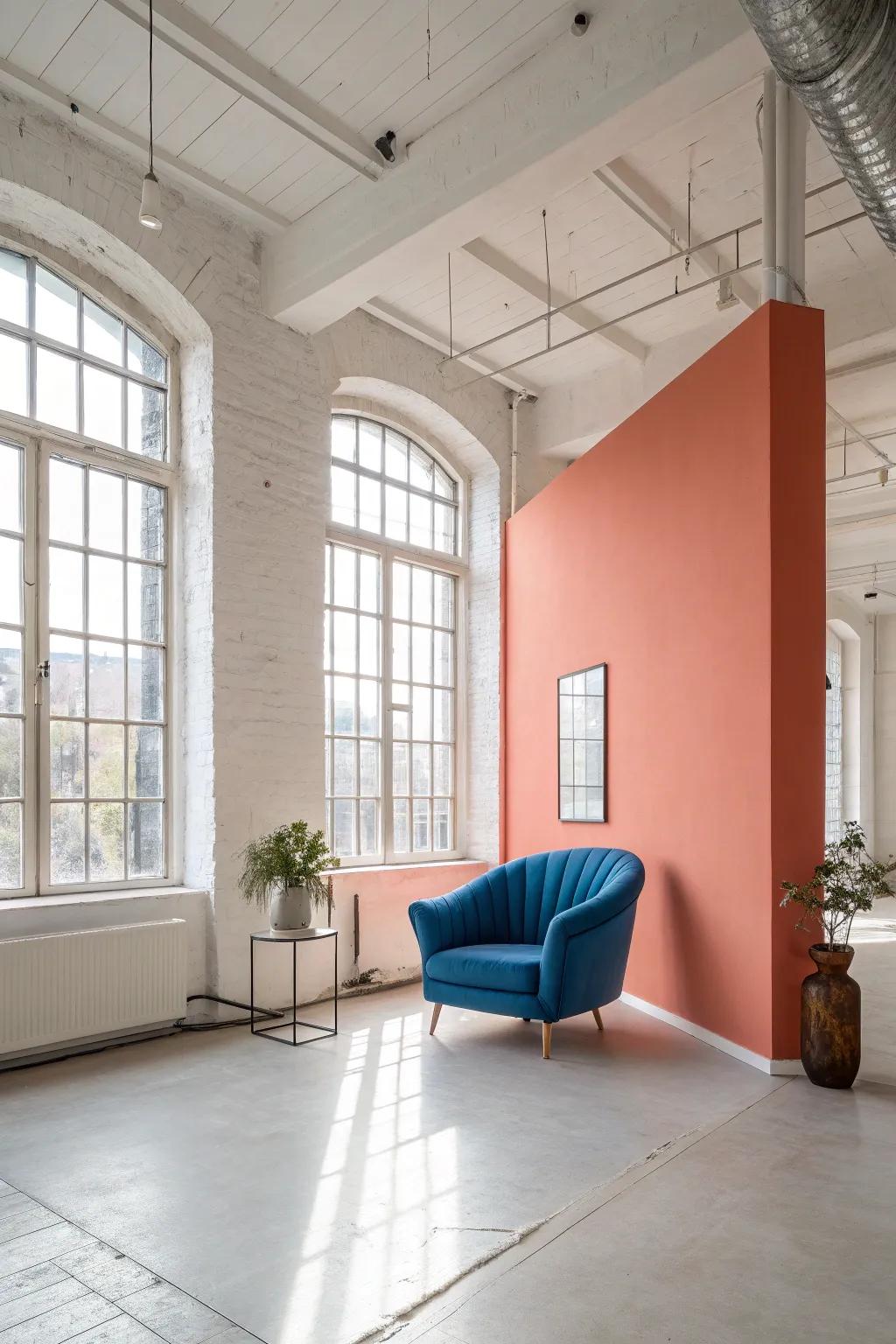 Soft whites offer a timeless, minimalist look that makes any loft feel open and airy. #MinimalistDecor #LoftLiving